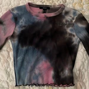 KNIT TOP/ LSLV BLACK/MULTI